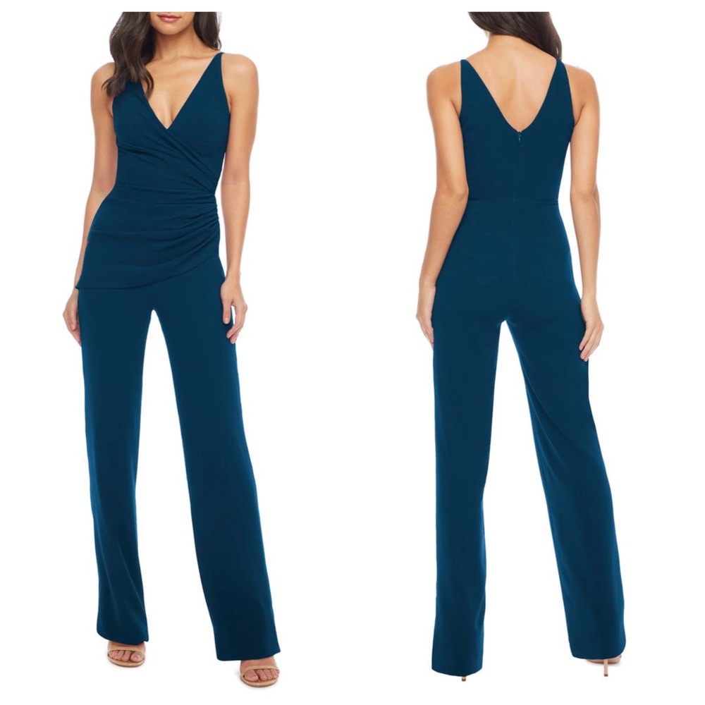 Dress the Population Teal Jumpsuit